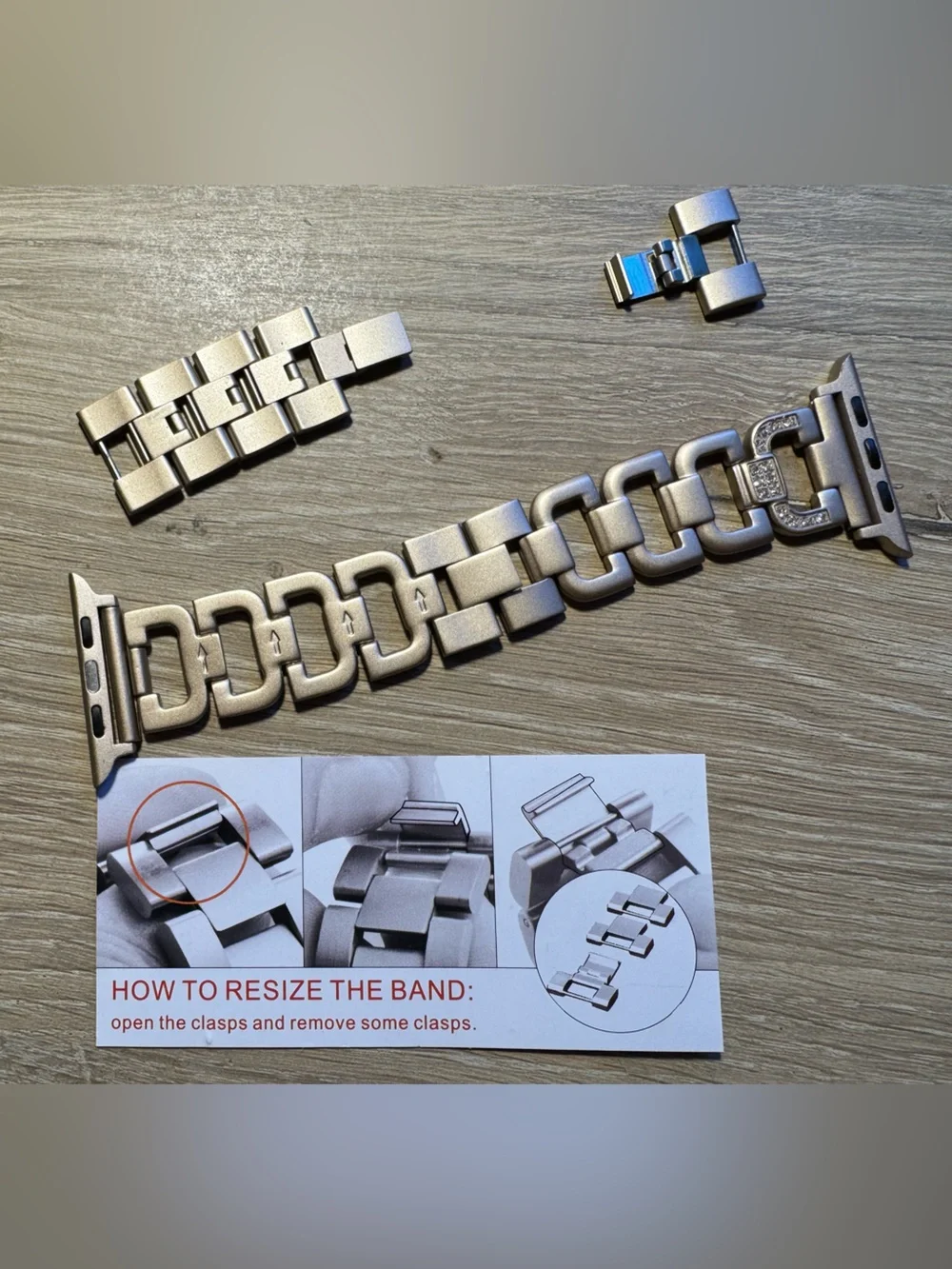 Rose Gold Metal Link Watch Band for Apple Watch